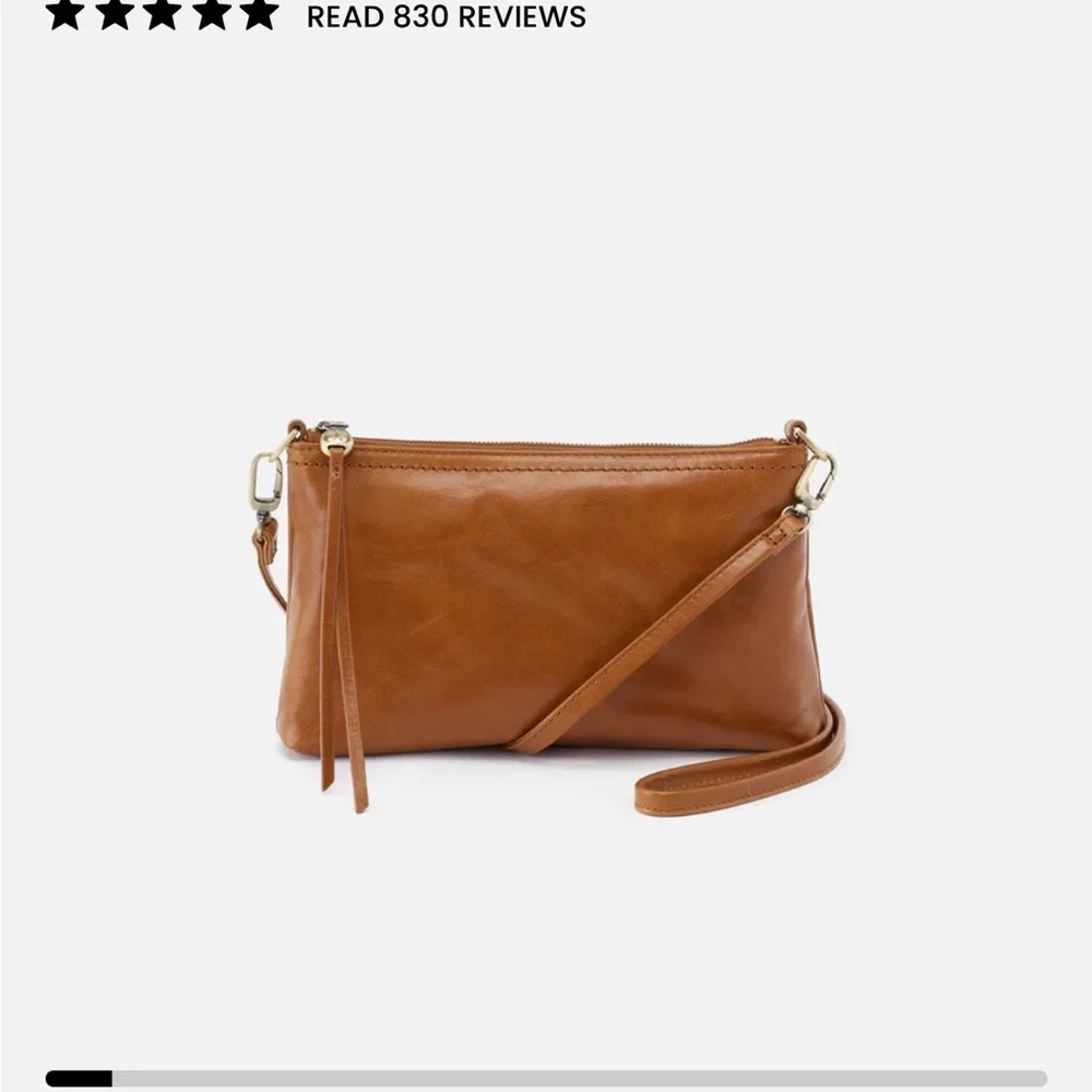 HOBO Elegant Tan (Truffle) Leather Crossbody Bag - Picture 1 of 9